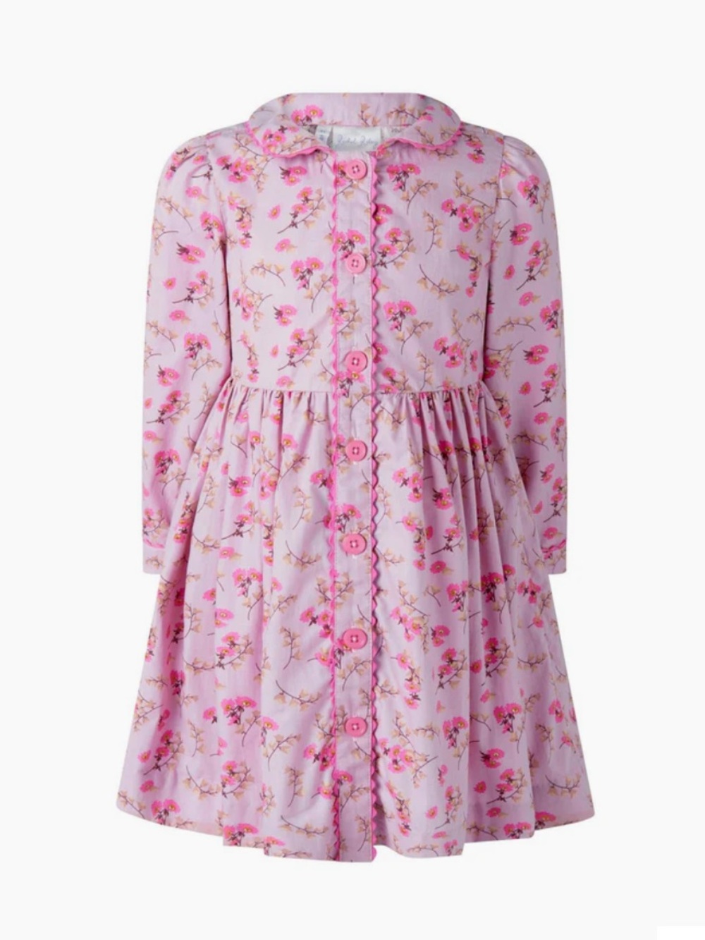 Rachel Riley Floral Foxglove Button-Front Dress